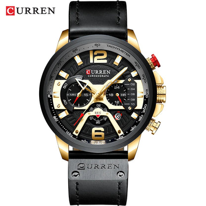 CURREN Casual Sport Watches for Men Top Brand  Military Leather Wrist  Man    Wristwatch