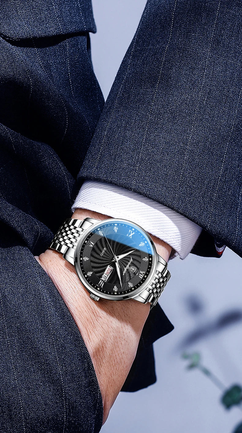 POEDAGAR  Brand Man     Week  Quartz Wristwatch     Men Watches