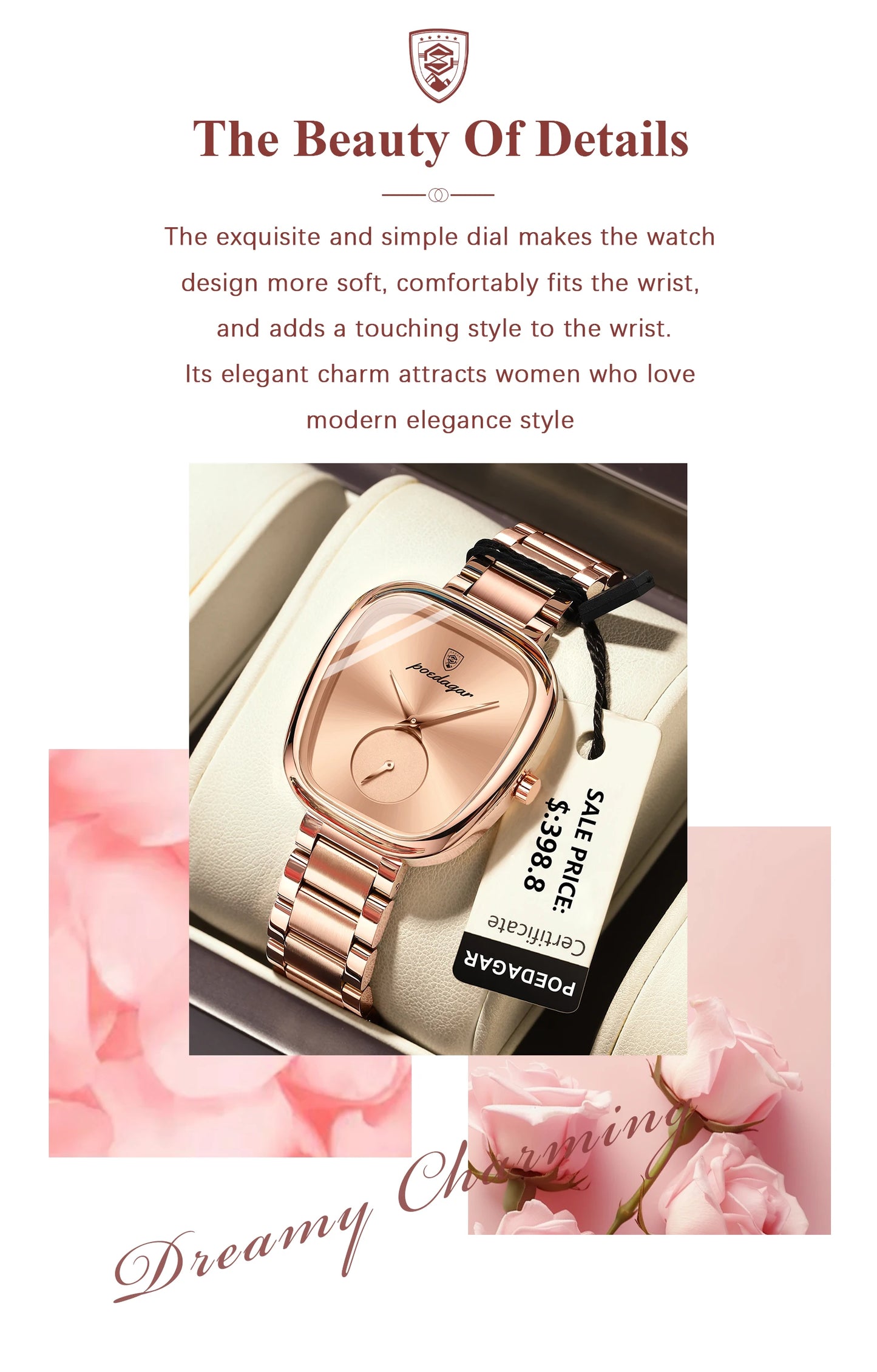 POEDAGAR  Ladies     Quartz  for Woman High Quality   Elegant  Watches