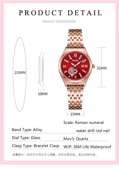 POSHI Women Watches     Ladies Wristwatch  Quarzt  Girlfriend Gift Relogio Feminino