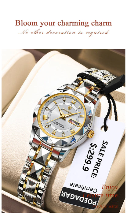 POEDAGAR  Quartz  for Ladies    Week   Women Watches Elegant Dress WristWatch+box