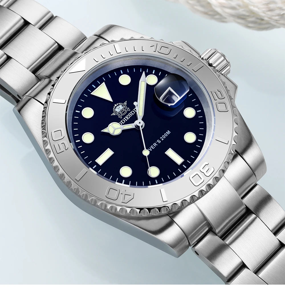 ADDIESDIVE Luxurious  Analog Quartz  BGW9  20 Bar   Diving   Men Watches H3