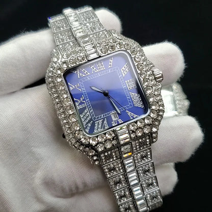 Brand Diamond Watches for Men  Cool Shiny Silver Jewelry  Hip Hop Iced Out Original Reloj Hombre Dropshipping