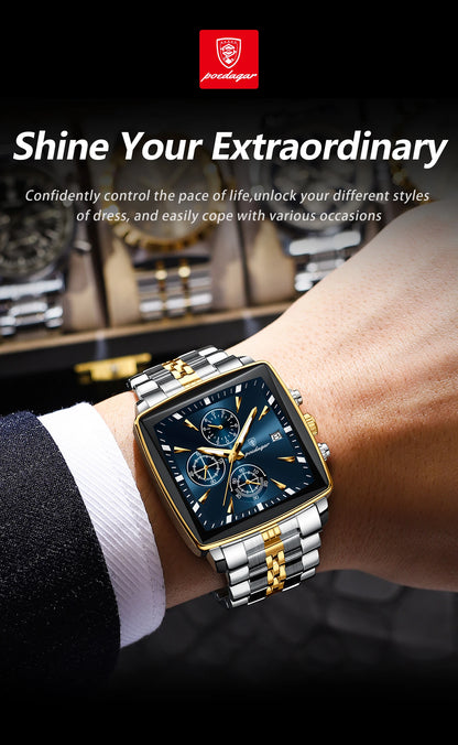 POEDAGAR  Men      Man Wristwatch Square   Quartz  Watches Reloj