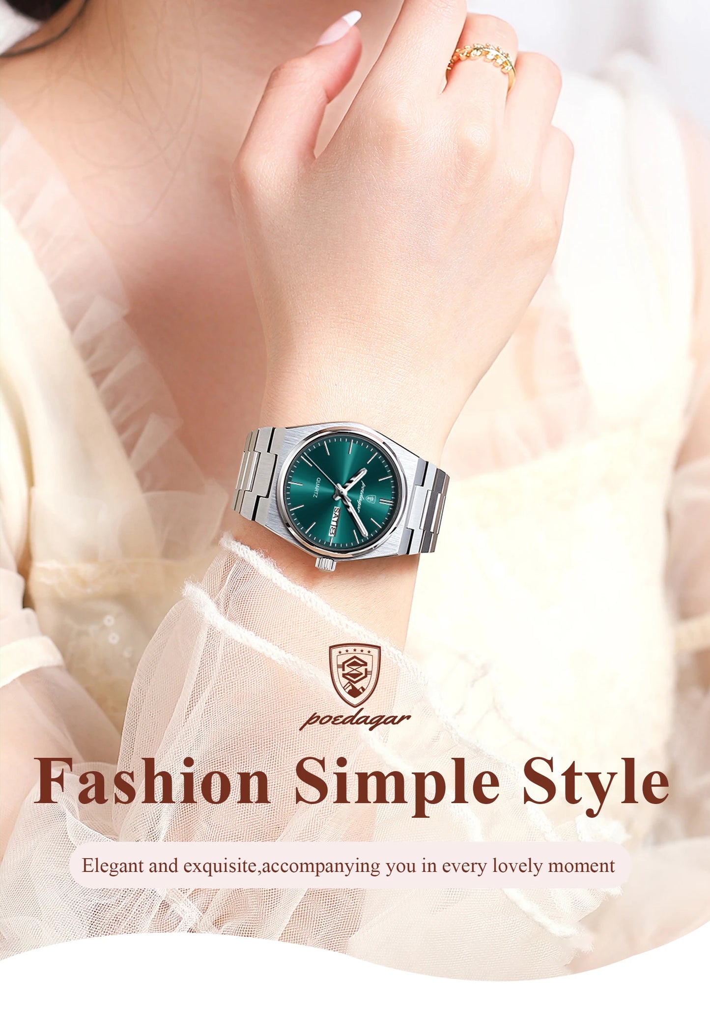 POEDAGAR   for Woman Ladies Elegant Quartz     Week    Watches