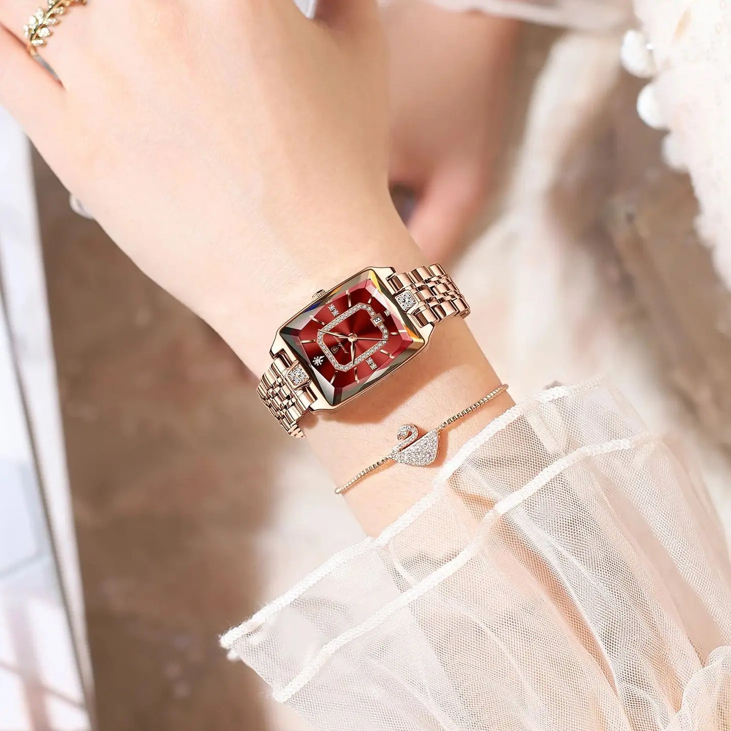 POEDAGAR Top Elegant Women Wristwatch   Ladies    Rectangle Quartz  Watches  Reloj