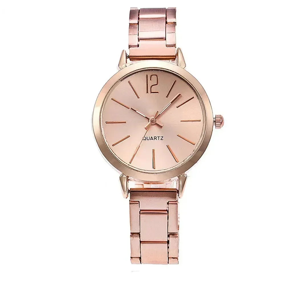 for Women Simple Round Dial   Gold Bracelet Quartz Wristwatch Students Ladies Watches Reloj Mujer