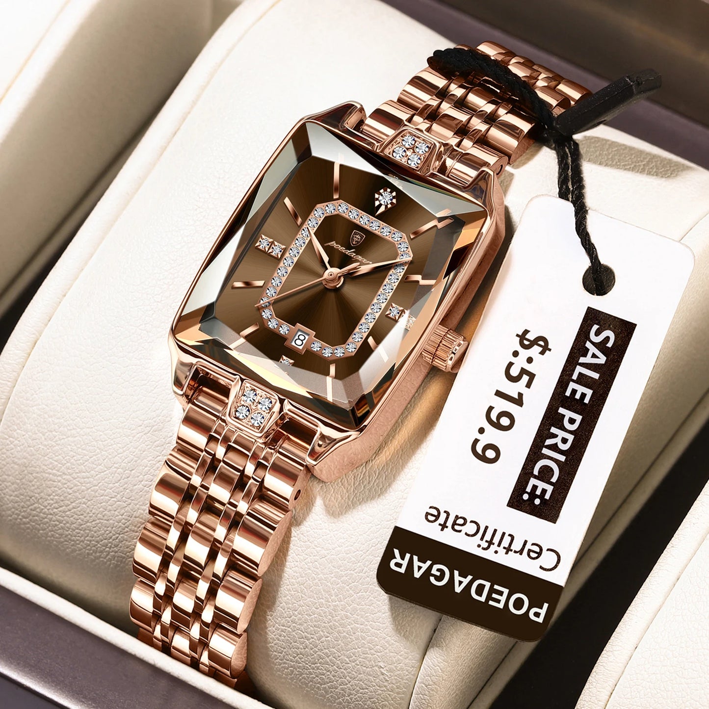 POEDAGAR Top Elegant Women Wristwatch   Ladies    Rectangle Quartz  Watches  Reloj