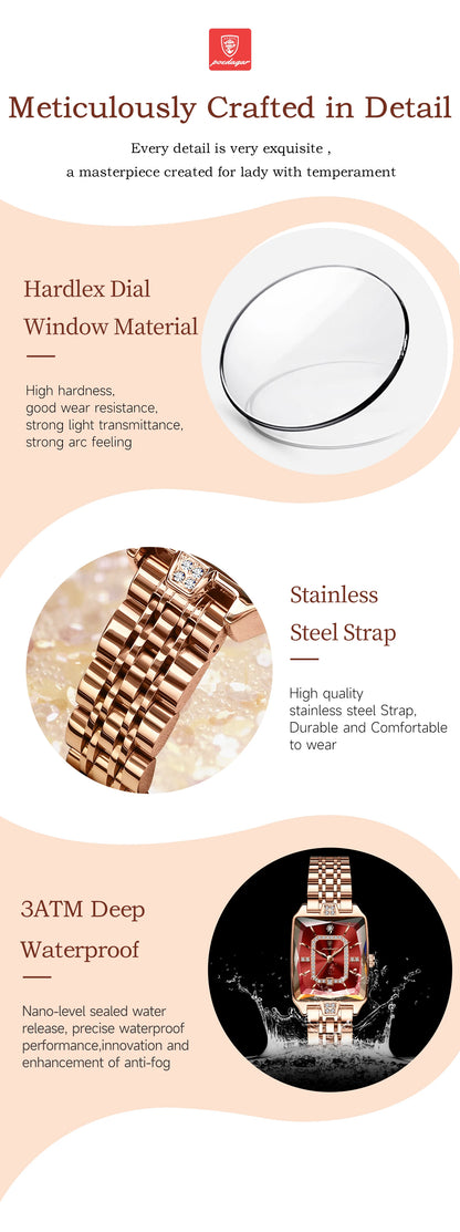 POEDAGAR Top Elegant Women Wristwatch   Ladies    Rectangle Quartz  Watches  Reloj
