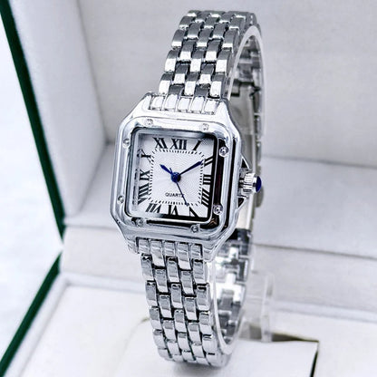 MAYZHISU   Square Watches Gold Alloy Strap  Ladies Quartz Wristwatches Qualities  Roman Scale