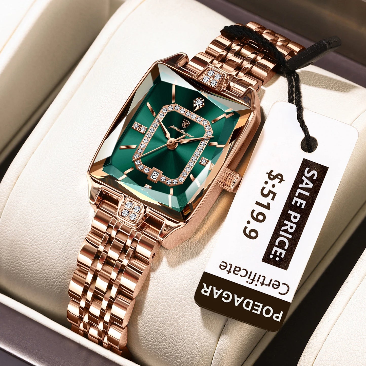 POEDAGAR Top Elegant Women Wristwatch   Ladies    Rectangle Quartz  Watches  Reloj