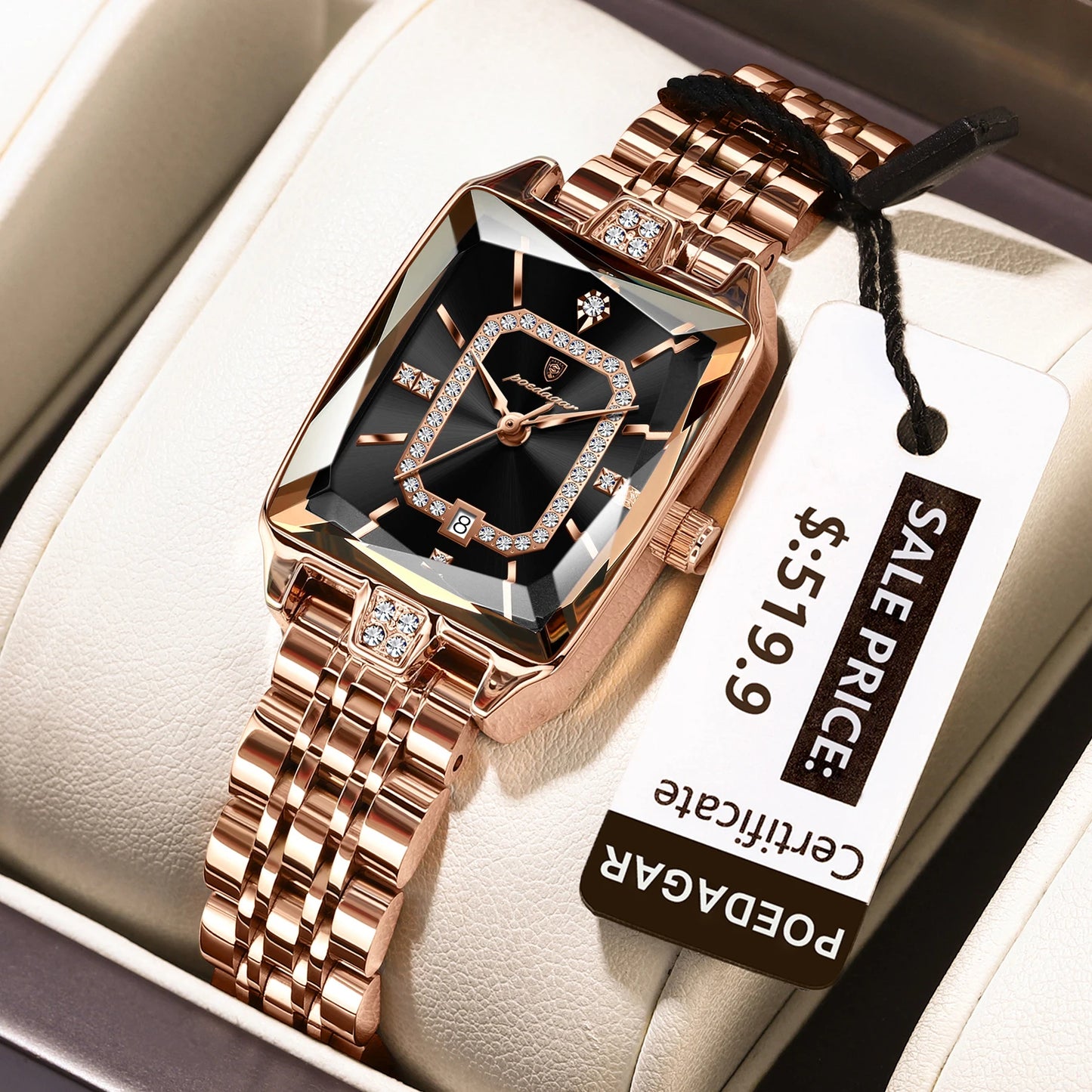 POEDAGAR Top Elegant Women Wristwatch   Ladies    Rectangle Quartz  Watches  Reloj