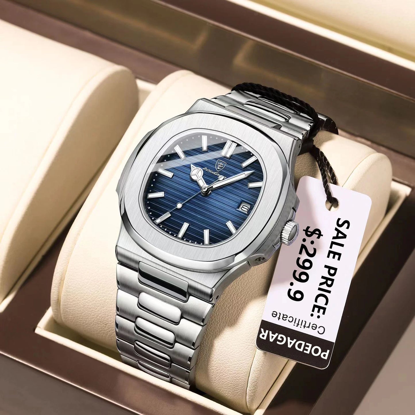 POEDAGAR           Square Quartz Men  reloj hombre