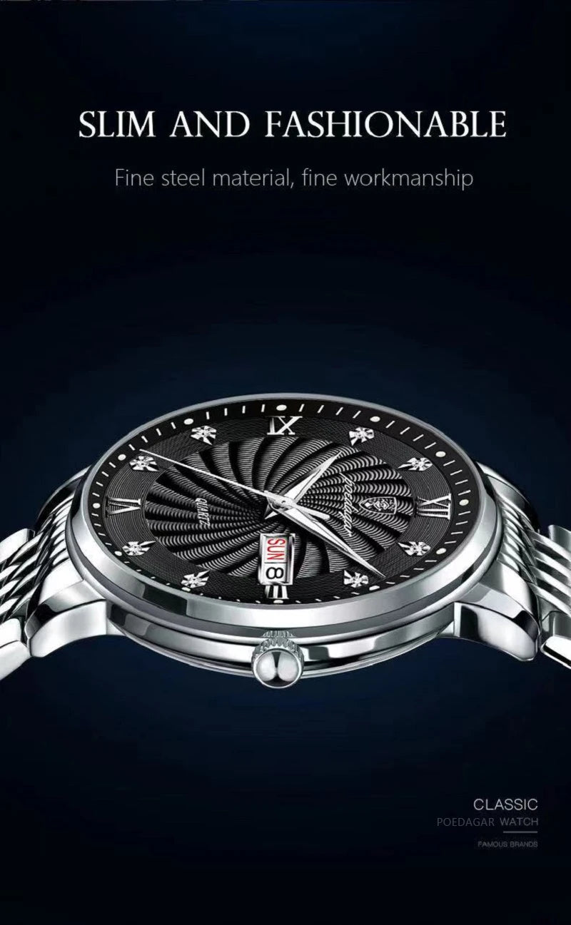 POEDAGAR  Brand Man     Week  Quartz Wristwatch     Men Watches
