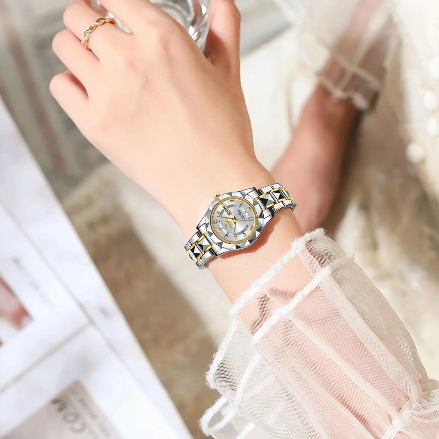 POEDAGAR  Quartz  for Ladies    Week   Women Watches Elegant Dress WristWatch+box