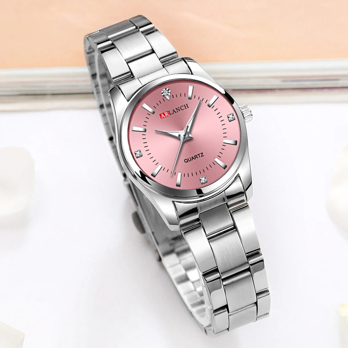 29mm Fashionable   Rhinestone Pink Minimalist Girl  Outdoor Travel Women Wrist Watches