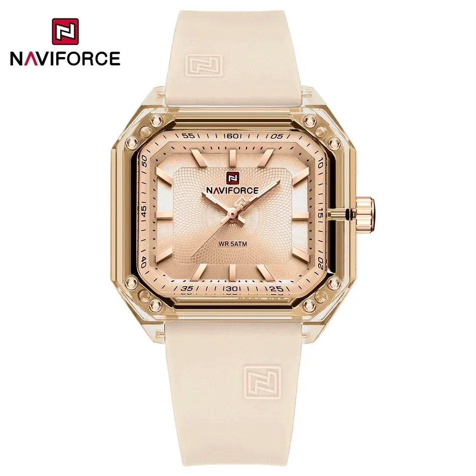 Style NAVIFORCE Watches for Women Silica Band  Quartz 50M  Wristwatch Casual Simple Personality Ladies
