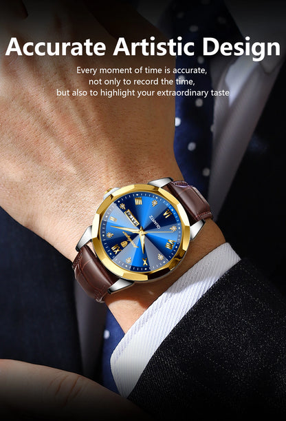 POEDAGAR  Man Wristwatch High Quality Quartz   Men     Week Leather  Watches