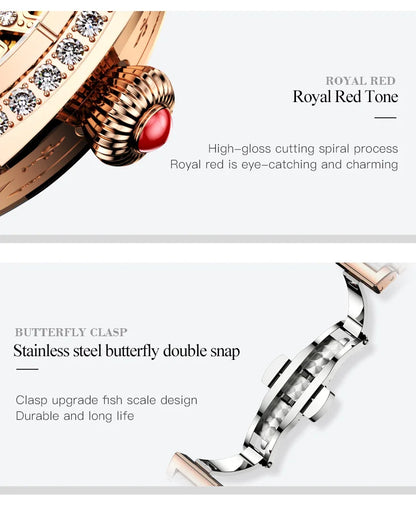 OUPINKE 3175 Women  Original Automatic Mechanical   Brand   Elegant Gift Box Girls' Diamond
