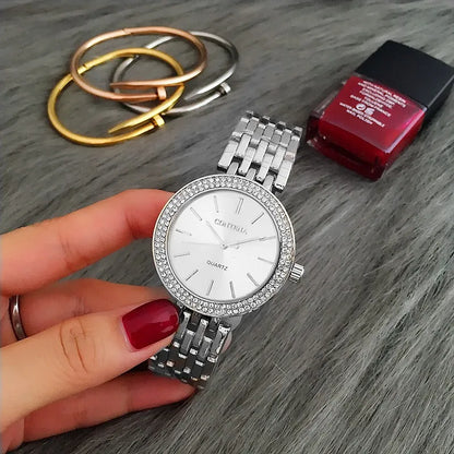 Watches    Rhinestone Women Quartz Wristwatches  Top Brand Ladies Bracelet zegarek damski