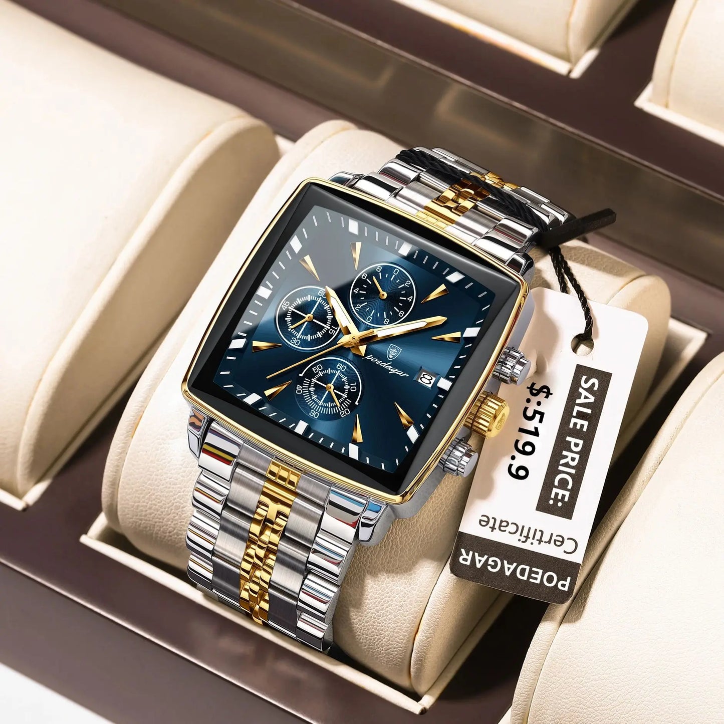 POEDAGAR  Men      Man Wristwatch Square   Quartz  Watches Reloj