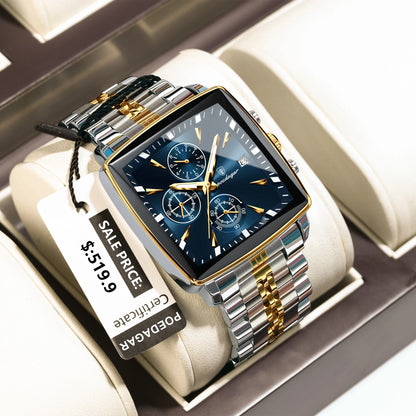 POEDAGAR  Men      Man Wristwatch Square   Quartz  Watches Reloj