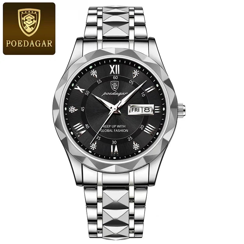 POEDAGAR Brand    Men Sport   Quartz Man   Strap  Calendar   Relógio