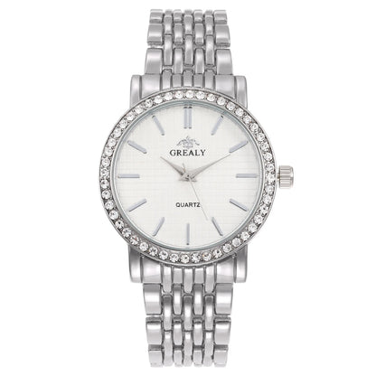 Exquisite Women Quartz    Casual Round Rhinestone Quartz  Gift For Friends Family Relogio