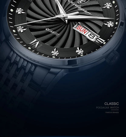 POEDAGAR  Brand Man     Week  Quartz Wristwatch     Men Watches