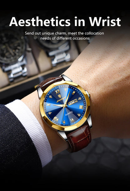 POEDAGAR  Man Wristwatch High Quality Quartz   Men     Week Leather  Watches