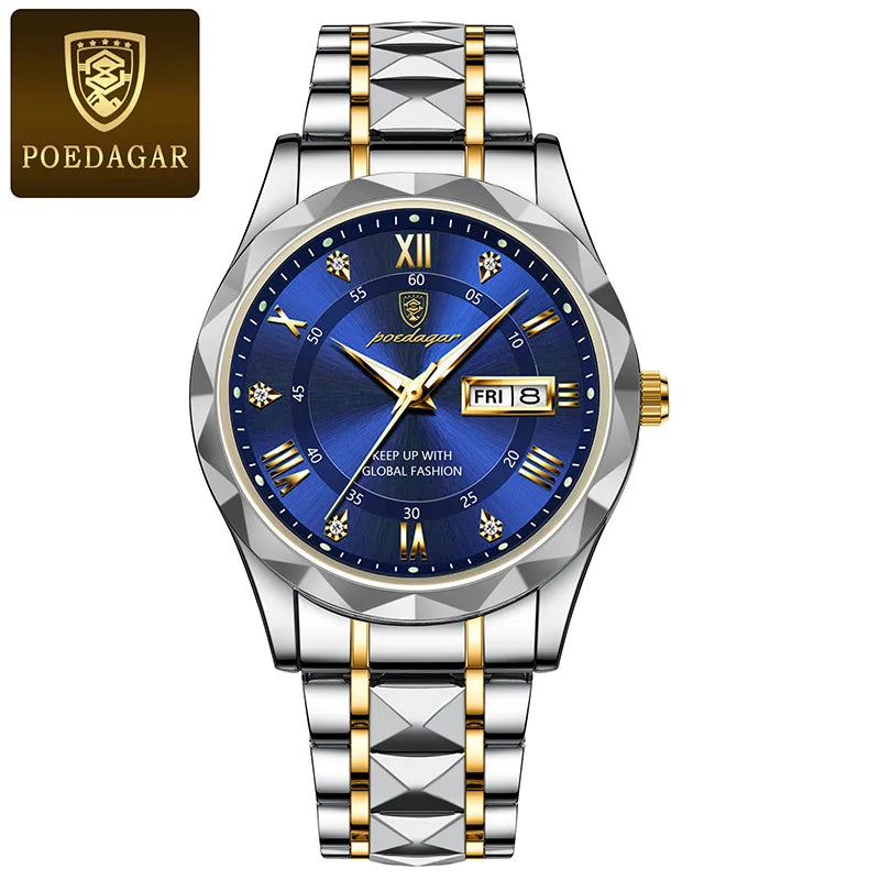 POEDAGAR Brand    Men Sport   Quartz Man   Strap  Calendar   Relógio