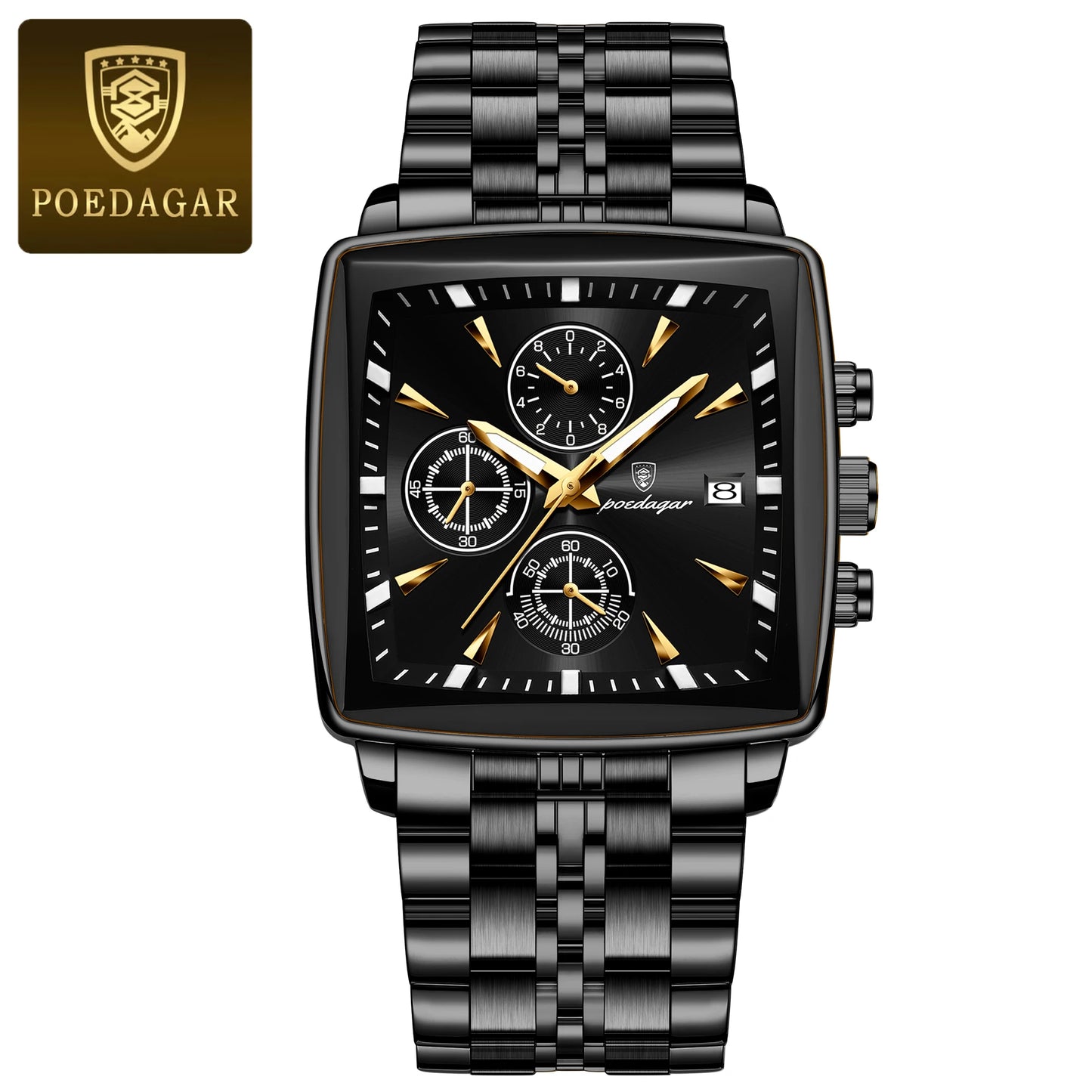 POEDAGAR  Men      Man Wristwatch Square   Quartz  Watches Reloj