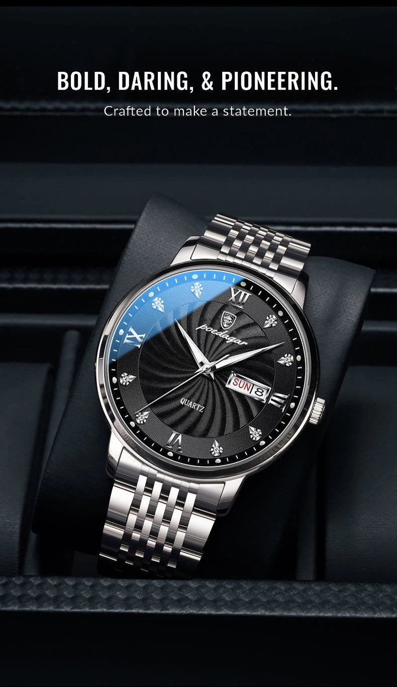 POEDAGAR  Brand Man     Week  Quartz Wristwatch     Men Watches