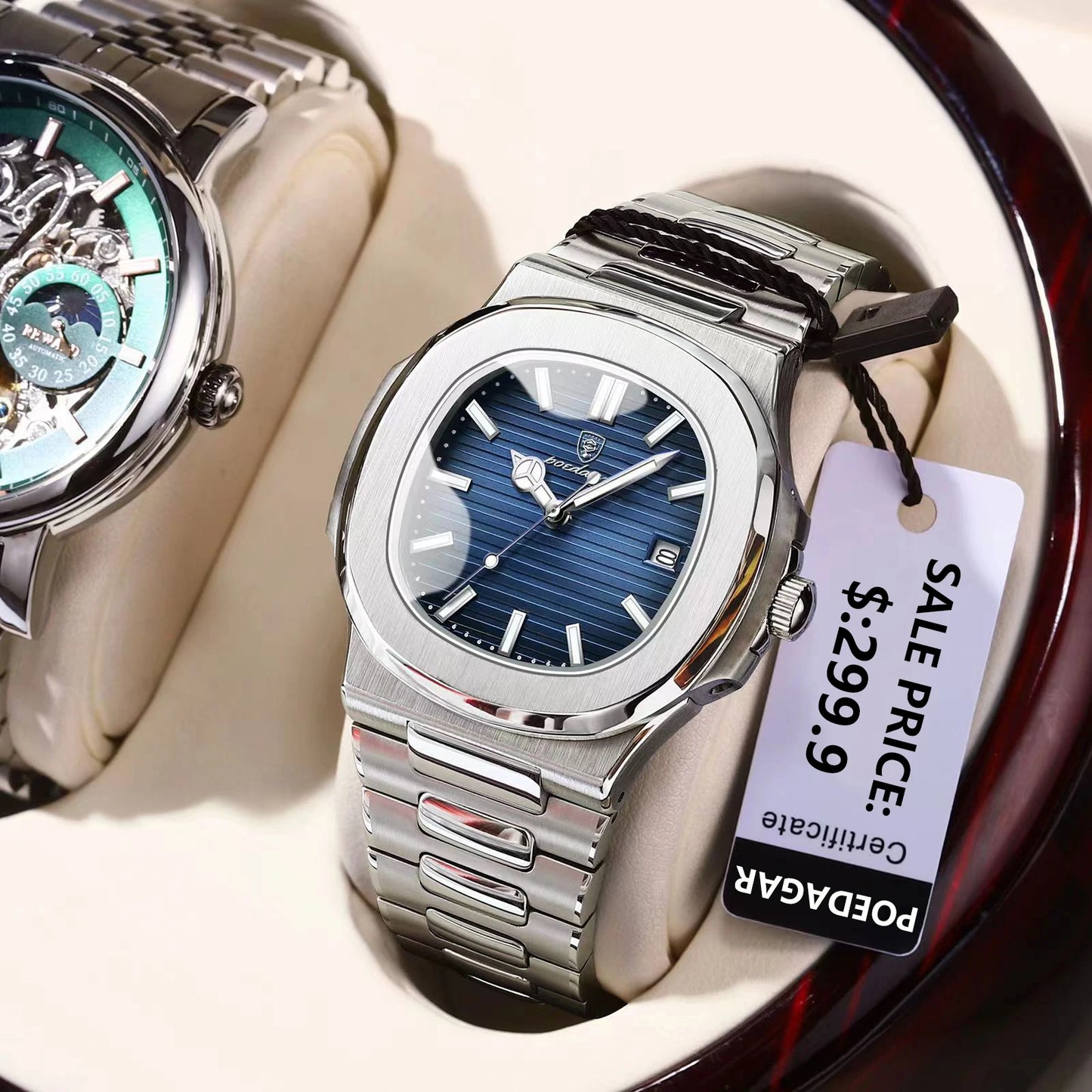 POEDAGAR           Square Quartz Men  reloj hombre