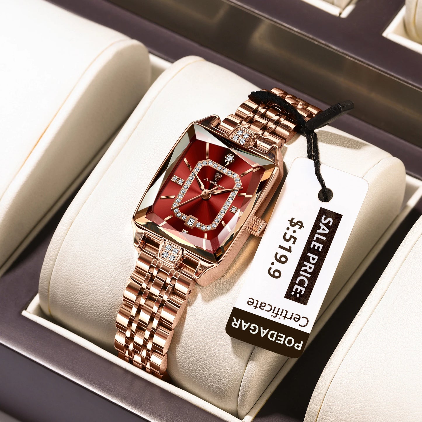 POEDAGAR Top Elegant Women Wristwatch   Ladies    Rectangle Quartz  Watches  Reloj