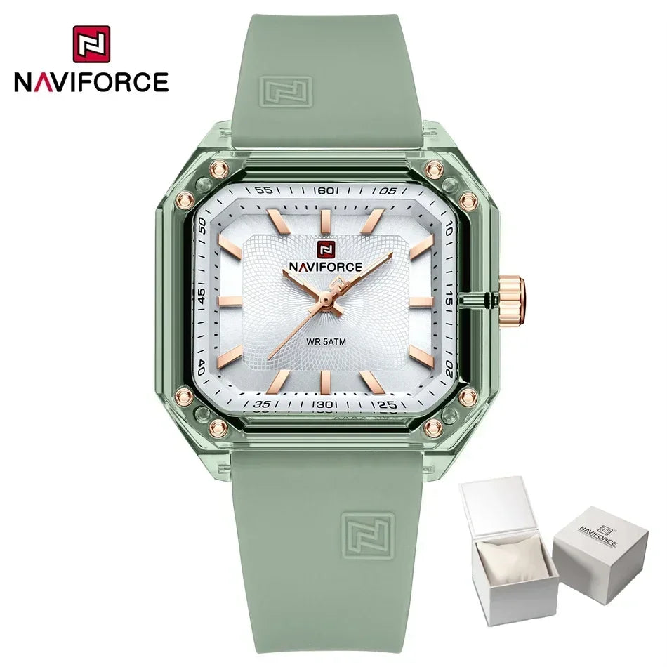 Style NAVIFORCE Watches for Women Silica Band  Quartz 50M  Wristwatch Casual Simple Personality Ladies