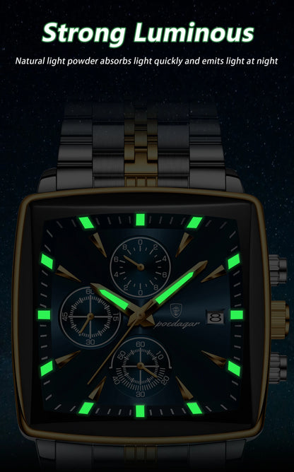 POEDAGAR  Men      Man Wristwatch Square   Quartz  Watches Reloj