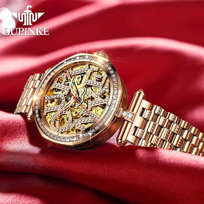 OUPINKE 3175 Women  Original Automatic Mechanical   Brand   Elegant Gift Box Girls' Diamond