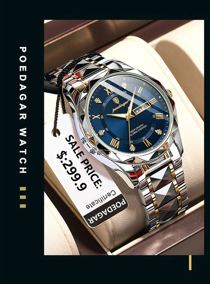 POEDAGAR Brand    Men Sport   Quartz Man   Strap  Calendar   Relógio