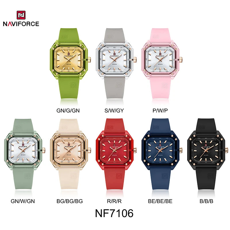 Style NAVIFORCE Watches for Women Silica Band  Quartz 50M  Wristwatch Casual Simple Personality Ladies