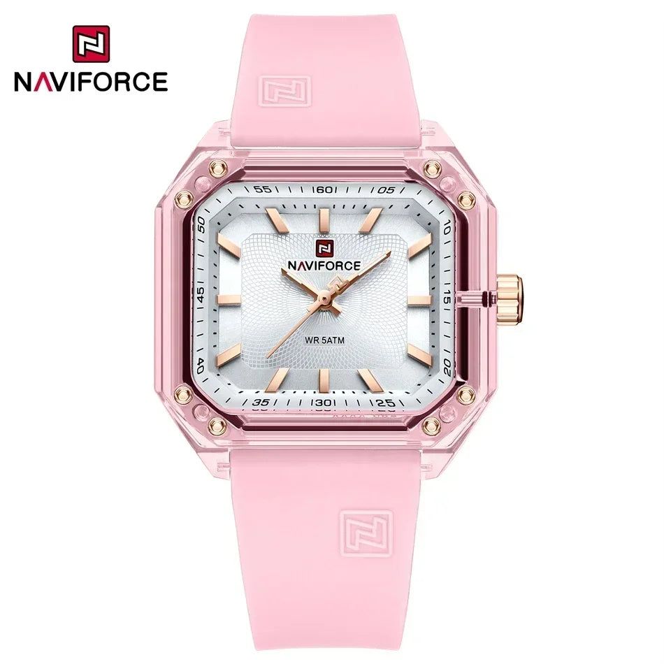 Style NAVIFORCE Watches for Women Silica Band  Quartz 50M  Wristwatch Casual Simple Personality Ladies