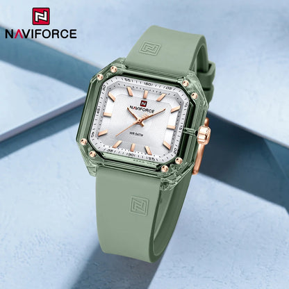 Style NAVIFORCE Watches for Women Silica Band  Quartz 50M  Wristwatch Casual Simple Personality Ladies