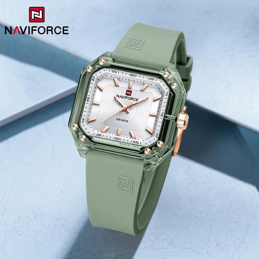Style NAVIFORCE Watches for Women Silica Band  Quartz 50M  Wristwatch Casual Simple Personality Ladies