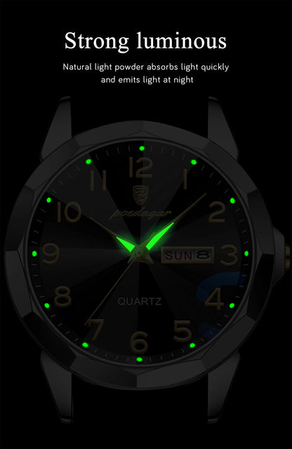 POEDAGAR Men‘s Watches Trend  Original Quartz  for Man Rhombus Mirror Waterpoof   Wristwatch  Week