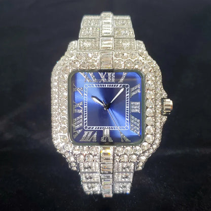 Brand Diamond Watches for Men  Cool Shiny Silver Jewelry  Hip Hop Iced Out Original Reloj Hombre Dropshipping