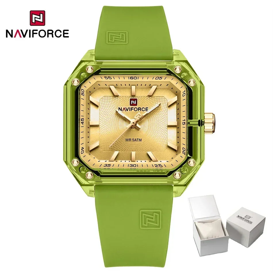 Style NAVIFORCE Watches for Women Silica Band  Quartz 50M  Wristwatch Casual Simple Personality Ladies
