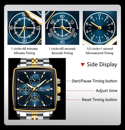 POEDAGAR  Men      Man Wristwatch Square   Quartz  Watches Reloj