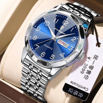 POEDAGAR Men‘s Watches Trend  Original Quartz  for Man Rhombus Mirror Waterpoof   Wristwatch  Week