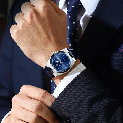 POEDAGAR   for Men Military Leather Man Wristwatch Quartz     Week  Watches Reloj+box