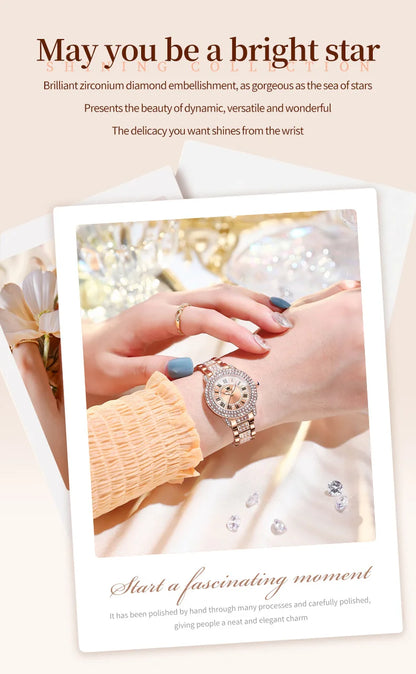 OLEVS 9943 Original Diamond  for Women  Elegant  steel  Quartz Wristwatch  Ladies' Watches